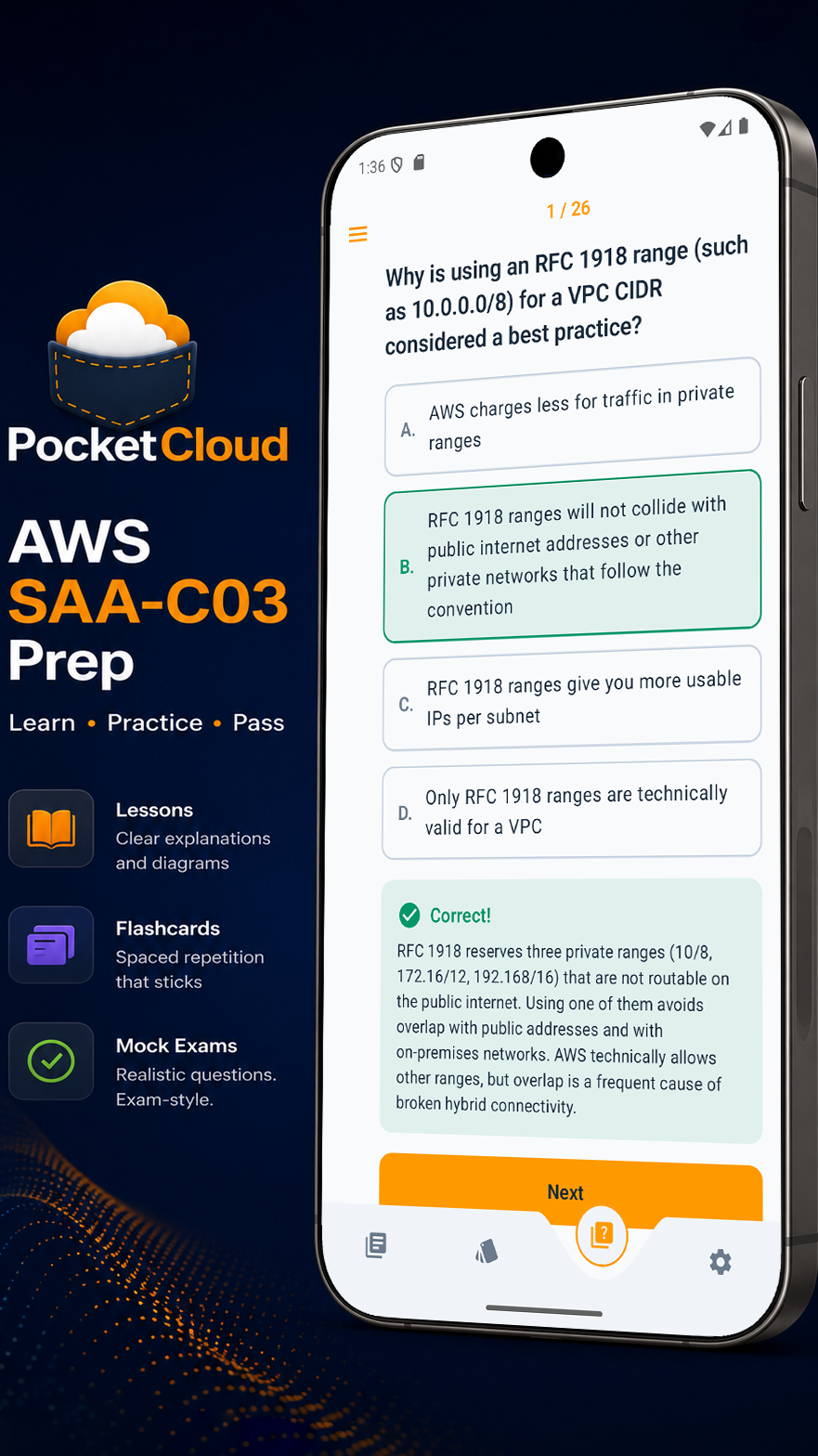 PocketCloud question with explanation